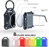 Dovick- Waterproof Airtag Keychain Holder Case,Screw Full Cover Compatible with Apple Air Tag Tracker Key Ring (Black 2Pack)