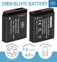 BM Premium 2-Pack of DMW-BLH7 Batteries and Charger for Panasonic Lumix DC-GX850, DMC-LX10, DMC-LX15, DMC-GM1, DMC-GM1K, DMC-GM1KA, DMC-GM1KS, DMC-GM5, DMC-GM5KK Digital Camera