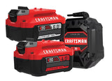 CRAFTSMAN V20 20-V 2-Pack Lithium-ion Battery and Charger (4 Ah and 6 Ah)