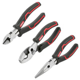 Hyper Tough 3-Piece Pliers Set with Ergonomic Soft Grip Handles