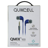 QUIKCELL QMX 100 WIRED 3.5MM EARBUDS COLOR:BLUE
