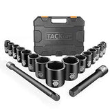 TACKLIFE 1/2-Inch Drive Master Deep Impact Socket Set, Inch, CR-V, 6 Point, 17-Piece Set - HIS2A