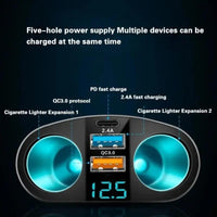 Type-C Car charger, Digital display, USM QC3.0, Fast charging Multi-function Car Charger