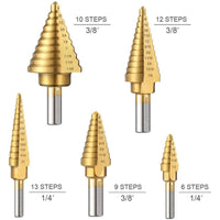 Tacklife Step Drill Bit Set With & Automatic Center Punch, Total 50 Sizes , PDH06A