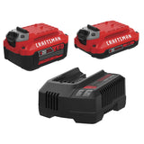 CRAFTSMAN V20 20-V 2-Pack Lithium-ion Battery and Charger (4 Ah and 2 Ah)