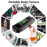 Mini Body Camera HD 4K WIFI, Night Vision, Sport DV Recording with 180 degrees Rotating Lens, 1.3 Inches TFT Screen , Meetings, Pets, Security L12