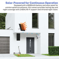 Wireless Solar Outdoor Security Camera, Two way audio, Night Vision, Cloud Storage, Automatic detection, with Accessories