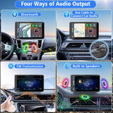 2024 Upgraded  Wireless Car Play Stereo with Suction Mount, Rear Camara, and Seamless Mirrorlinks For Universal Fit