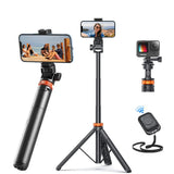 62" Phone Tripod/Android & Selfie stick Tripod with Remote, Stand and Travel, Solid Tripod