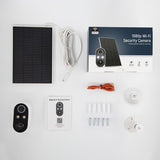 Wireless Solar Outdoor Security Camera, Two way audio, Night Vision, Cloud Storage, Automatic detection, with Accessories