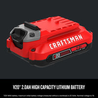 CRAFTSMAN V20 20-V 2-Pack Lithium-ion Battery and Charger (4 Ah and 2 Ah)