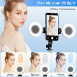 New 6 in 1 Selfie Stick with light, 67" Phone Tripod & Tik Tok page Turner, Bluetooth Remote Control, Sabilize for smooth footage, Perfect for live sharing & Vlog ( Compatible with Iphone and Android)(BLACK)