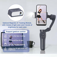 AI tracking Phone Gimbal Stabilizer, 3 Axis Smartphone, Foldable Gimbal, with focus wheelvolg stabilizer Iphone 16/15/14 ProMax and Android Cellphones