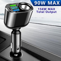 156 W PD30W USB-A 3.1A Single Hole Automobile Auxiliary Power Outlet, Extended Super fast charge charger with Digital Display