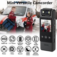 Mini Body Camera HD 4K WIFI, Night Vision, Sport DV Recording with 180 degrees Rotating Lens, 1.3 Inches TFT Screen , Meetings, Pets, Security L12