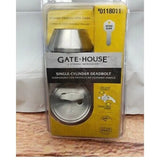 GATEHOUSE Brushed Stainless Steel   Single Cylinder Door Deadbolt Lock  #0118011