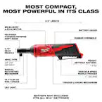 MILWAUKEEM12 12V Lithium-Ion Cordless 3/8 in. Ratchet (Tool-Only)