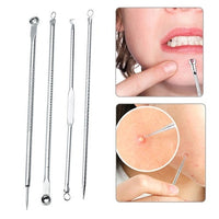 4PCS Blackhead Extractor De Cravo Rose Gold Black Dots Cleaner Acne Blemish Remover Needles Set Black Spots Pore Cleanser Tool