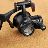 10X 15X 20X 25X LED Glasses Jeweler Magnifier Watch Repair Magnifying Loupe SH