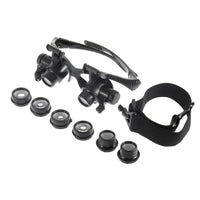 10X 15X 20X 25X LED Glasses Jeweler Magnifier Watch Repair Magnifying Loupe SH