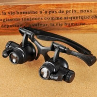 10X 15X 20X 25X LED Glasses Jeweler Magnifier Watch Repair Magnifying Loupe SH