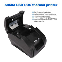 USB Thermal Receipt Printer TEROW 58mm Mini Small Portable Label Printer with High Speed Printing Compatible with ESCPOS Print Commands Set, Easy to Setup