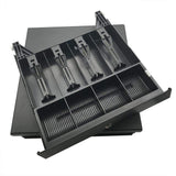Apelila POS Cash Register Money Drawer with Removable Coin 4 Bills and 4 Coins Tray for Supermarket, Shop, Department Store, Drugstore (4 Bill & Coins)