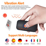 Tera Mini Wireless Barcode Scanner Compatible with Bluetooth, Printed Digital 1D 2D QR Barcode Reader Scanner Portable for PC, Laptop, Smartphone and Tablet with Vibration Alert Function (Orange