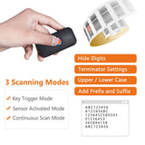 Tera Mini Wireless Barcode Scanner Compatible with Bluetooth, Printed Digital 1D 2D QR Barcode Reader Scanner Portable for PC, Laptop, Smartphone and Tablet with Vibration Alert Function (Orange