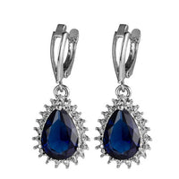 925 Sterling Silver Genuine Blue Sapphire Eardrop