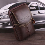 Men Vintage Genuine Leather Wallet Casual Cowhide Phone Case Card Holder Zipper Belt Coin Bag Purses