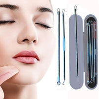 4PCS Blackhead Extractor De Cravo Rose Gold Black Dots Cleaner Acne Blemish Remover Needles Set Black Spots Pore Cleanser Tool