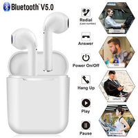 Upgraded Version I9XS MAX Wireless Bluetooth Earphone Bluetooth 5.0 Built-in Microphone Noise Reduction HD Stereo White Earbuds