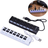 7-Port Multi USB 2.0 Hub Power Adapter splitter Charger with Individual Switch A