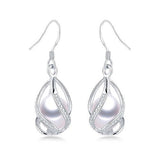 Natural Freshwater Pearl Drop Earrings For Women Elegant 925 Sterling Silver Anti allergy Earrings