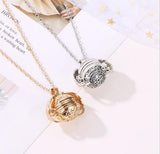 open multi-layer photo box wing necklace photo box personality pendant can store multiple photos