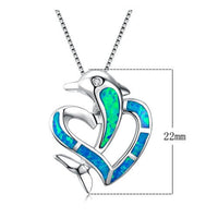 Fashion blue love dolphin necklace