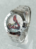 St. Louis Cardinals Custom Image Men's Or Women's Unisex Stainless Steel Strap Silver Watch Analog Quartz Sports Watches