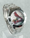 St. Louis Cardinals Custom Image Men's Or Women's Unisex Stainless Steel Strap Silver Watch Analog Quartz Sports Watches