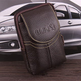 Men Vintage Genuine Leather Wallet Casual Cowhide Phone Case Card Holder Zipper Belt Coin Bag Purses