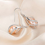 Natural Freshwater Pearl Drop Earrings For Women Elegant 925 Sterling Silver Anti allergy Earrings