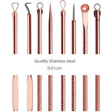 4PCS Blackhead Extractor De Cravo Rose Gold Black Dots Cleaner Acne Blemish Remover Needles Set Black Spots Pore Cleanser Tool