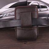 Men Vintage Genuine Leather Wallet Casual Cowhide Phone Case Card Holder Zipper Belt Coin Bag Purses