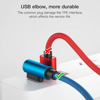 10FT 90 Degree Fast Charging Cable Lightning for iPhone iPad Airpods