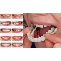 2 Pcs Comfortable Reusable Adult Snap on Perfect Smile Whitening Denture Fit Flex Cosmetic Teeth Veneer Cover Dental Care