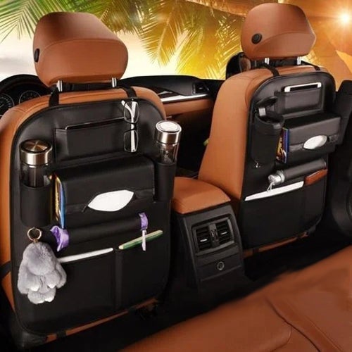 Automotives Fashion Car Back Seat Organizer Holder, Multifunction Travel Storage Bag, Hanging Bag