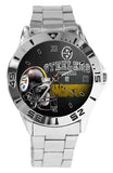 Pittsburgh Steelers Custom Image Men's Or Women's Unisex Stainless Steel Strap Silver Watch Analog Quartz Sports Watches