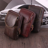 Men Vintage Genuine Leather Wallet Casual Cowhide Phone Case Card Holder Zipper Belt Coin Bag Purses