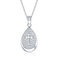 Micro Pave Diamonds Cross Necklace Tag