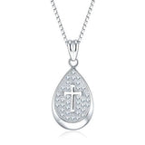 Micro Pave Diamonds Cross Necklace Tag